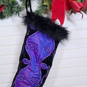 CHRISTMAS HOLIDAY STOCKING 18X13 Ooak‎ Gothic